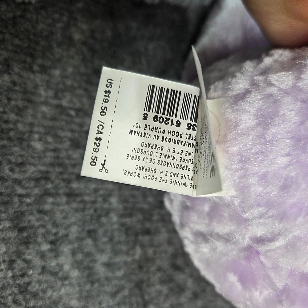 DISNEY Store Discontinued Winnie the Pooh Spring Pastel Purple 10